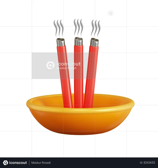 Diwali Incense  3D Icon