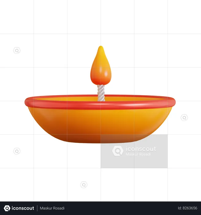 Diwali Lamp  3D Icon