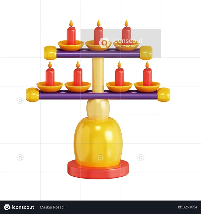 Diwali Lamp  3D Icon