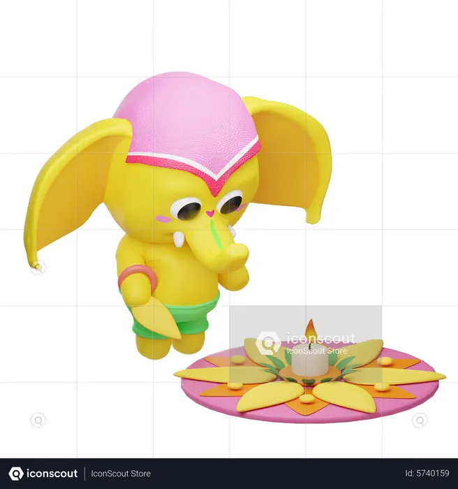 Diwali Rangoli  3D Illustration