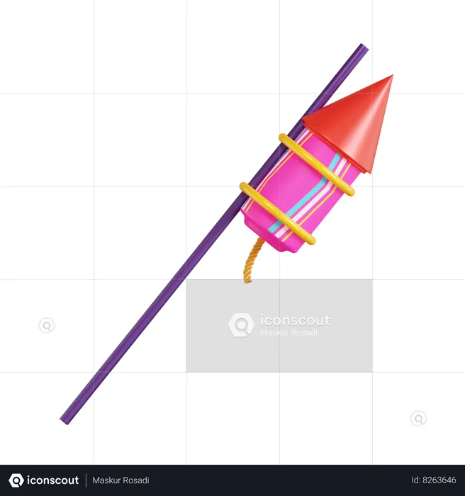 Diwali Rocket  3D Icon