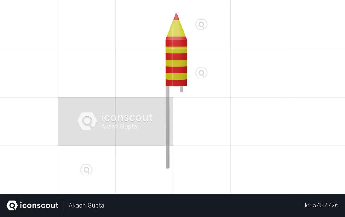 Diwali Rocket  3D Icon