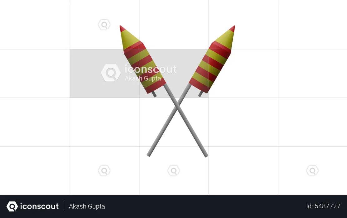Diwali Rockets  3D Icon