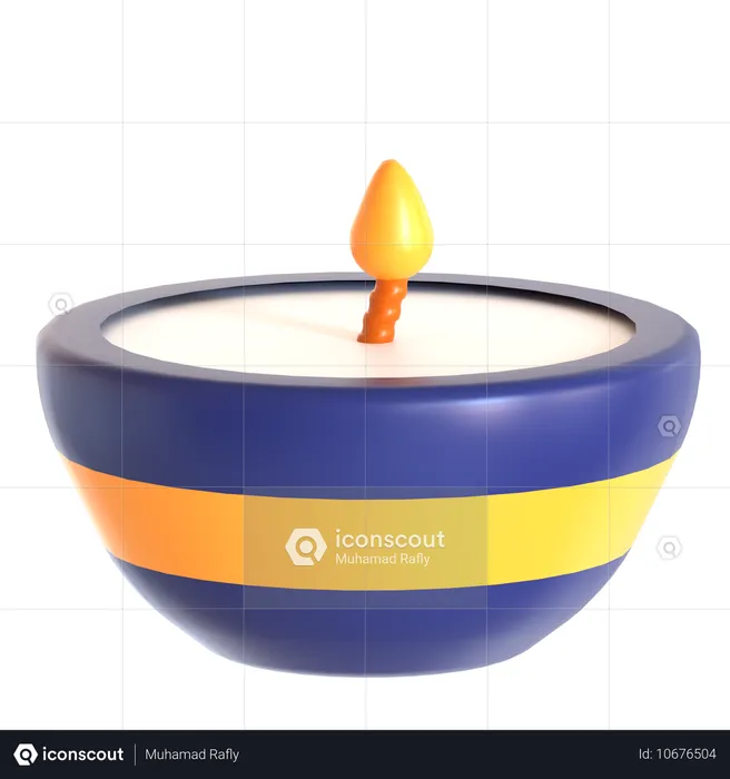 Diya Candle  3D Icon