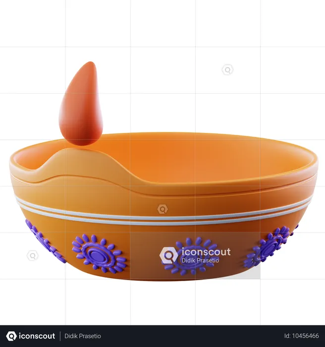 Diya Lamp  3D Icon