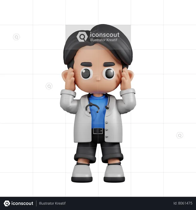 Dizzy Doctor  3D Illustration