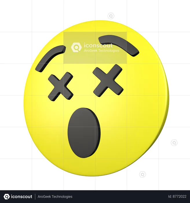 Dizzy Face Emoji 3D Icon