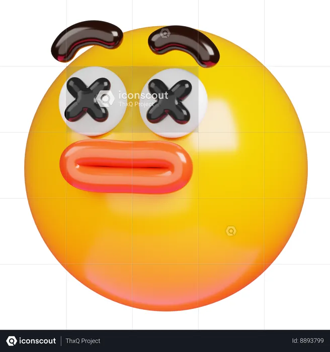 Dizzy Face Emoji 3D Icon