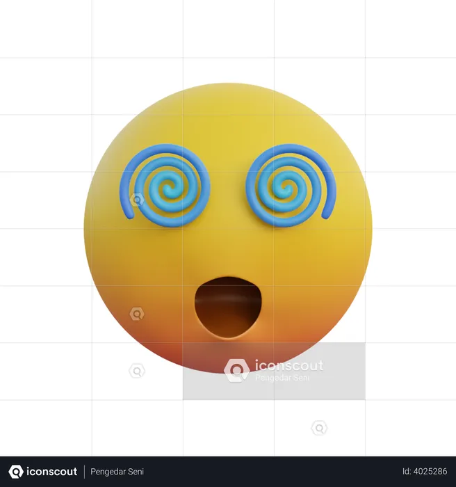 Dizzy face Emoji 3D Illustration