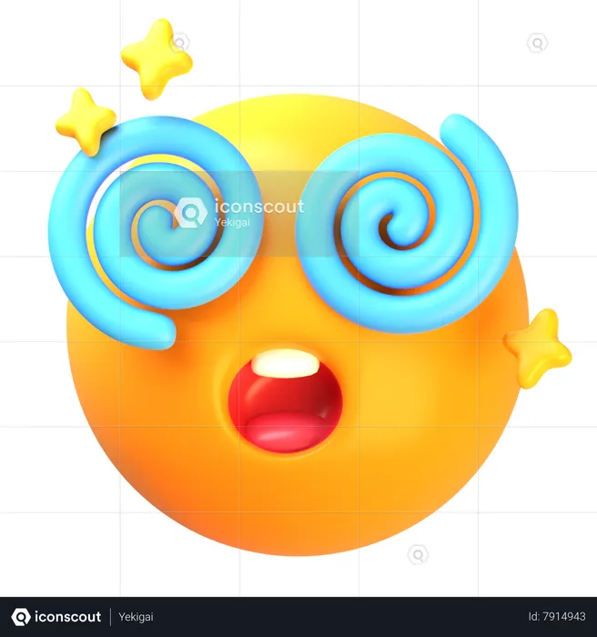 Dizzy face emoji Emoji 3D Icon