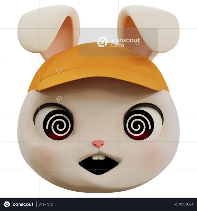 Dizzy Rabbit Emoji Emoji 3D Icon
