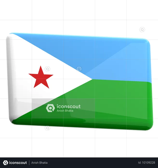 Yibuti Flag 3D Icon