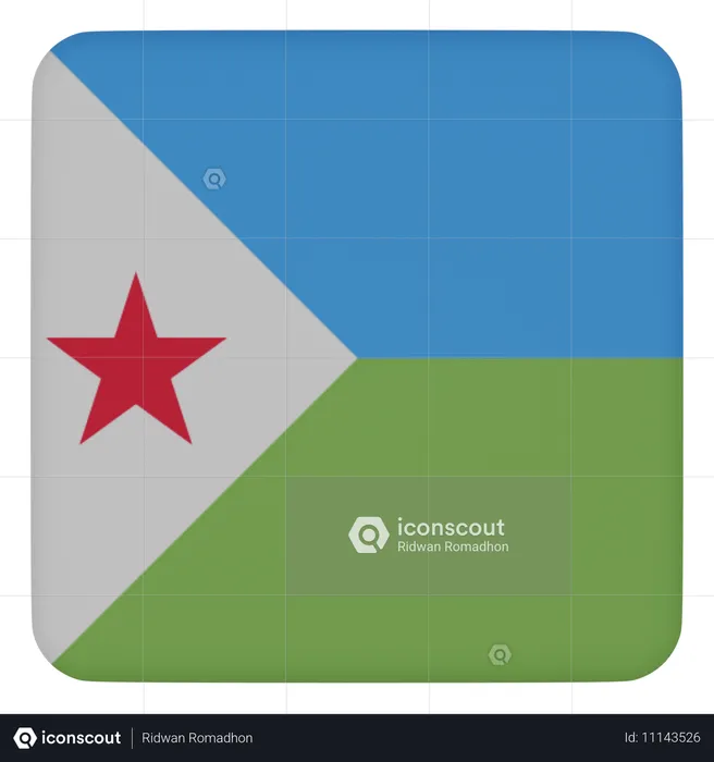 Djibouti Flag 3D Icon