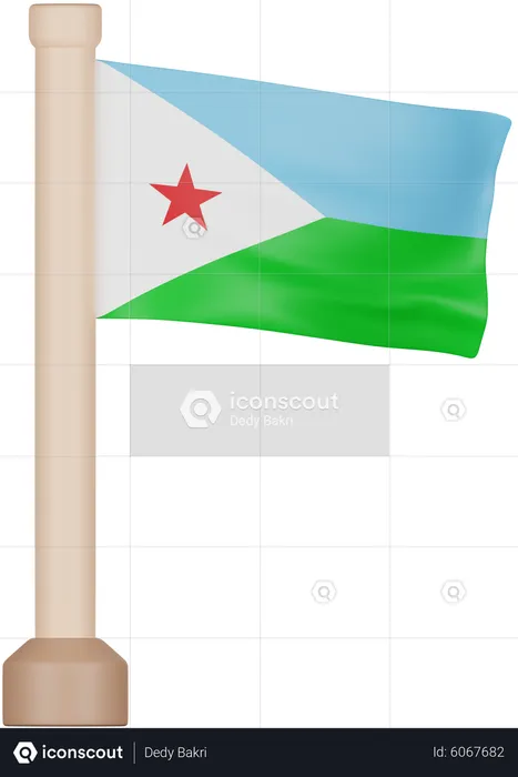 Djibouti Flag Flag 3D Icon