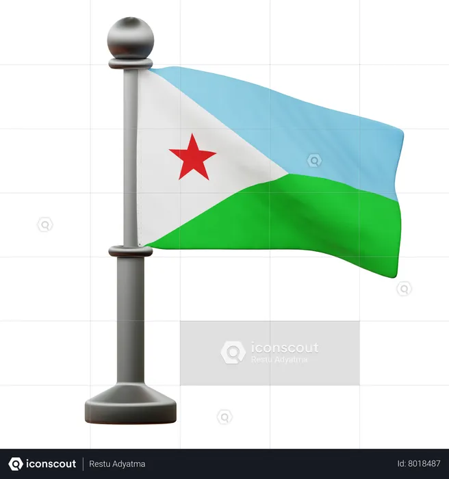 Djibouti Flag Flag 3D Icon