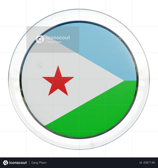 Djibouti Flag Glass Flag 3D Flag