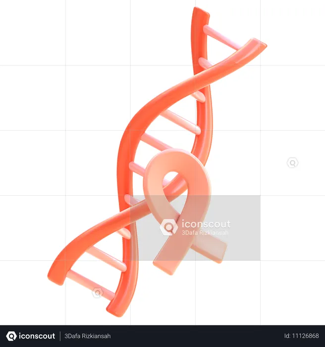 リボン付きDNA  3D Icon