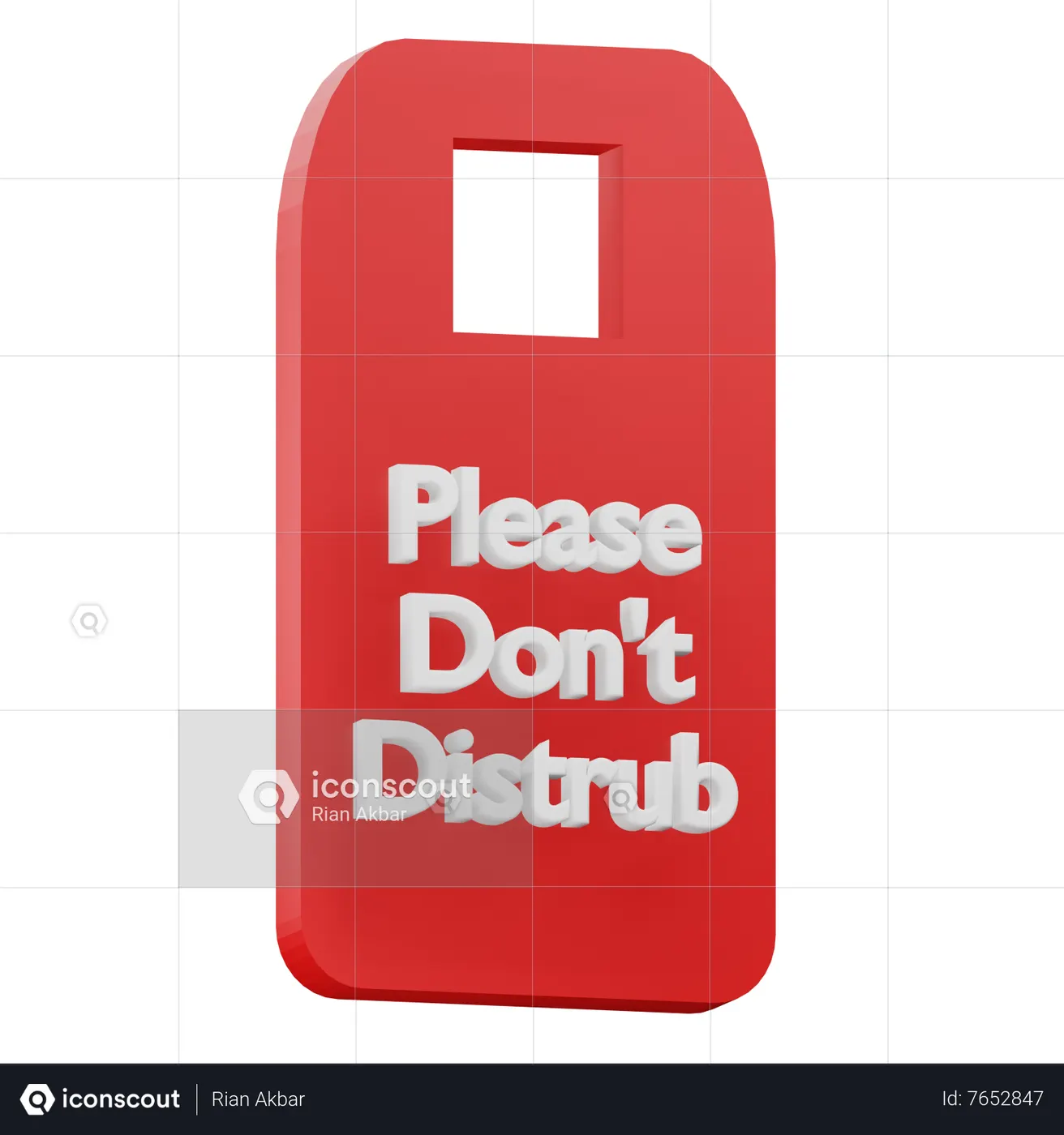 Do Not Disturb Sign 3D Icon download in PNG, OBJ or Blend format
