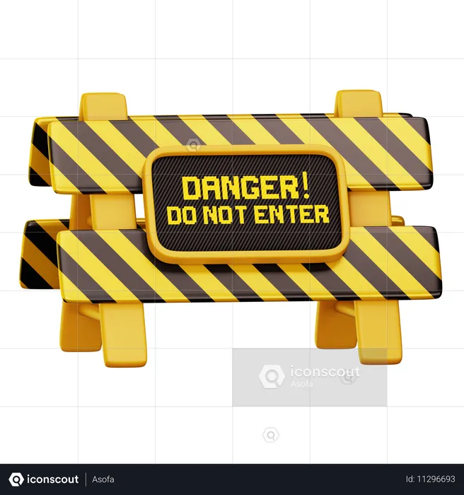 Do Not Enter Barrier  3D Icon