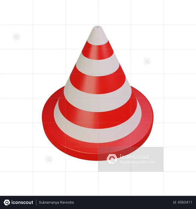 Do Not Enter Cone  3D Illustration