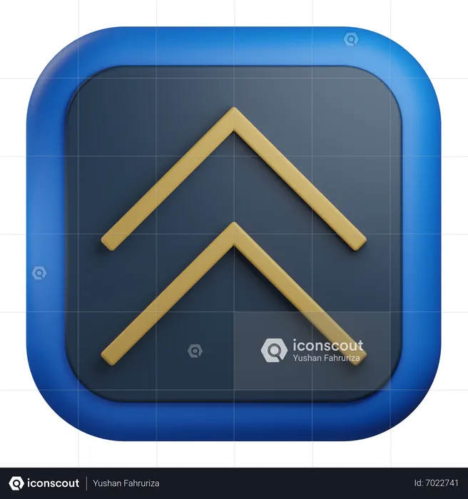 Flecha doble chevron hacia arriba  3D Icon