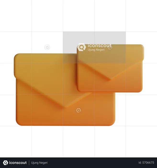 Doble correo  3D Icon