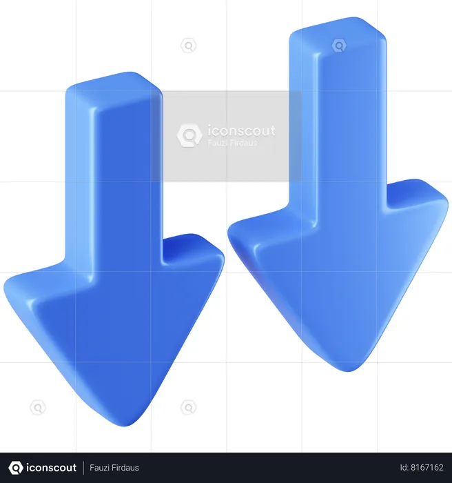 Doble flecha hacia abajo  3D Icon