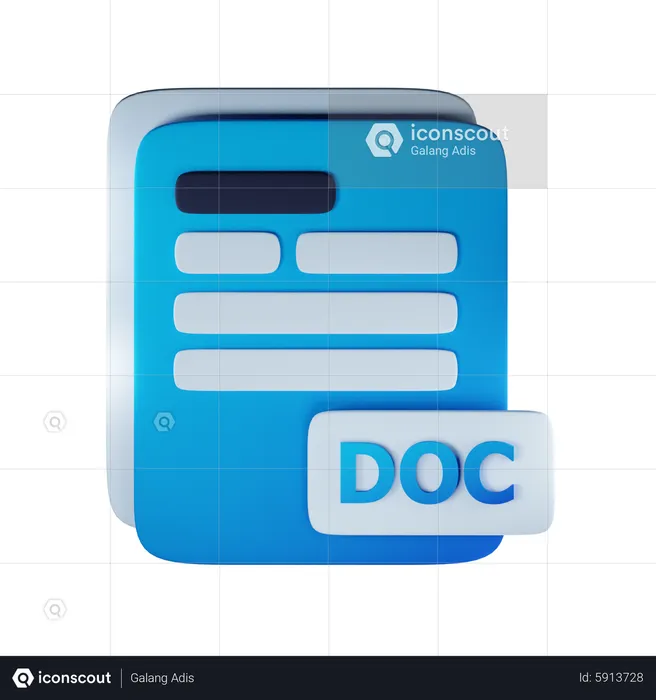 Doc file extension  3D Icon