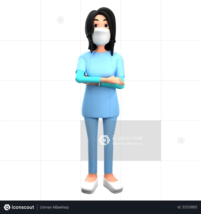 Médecin avec masque  3D Illustration