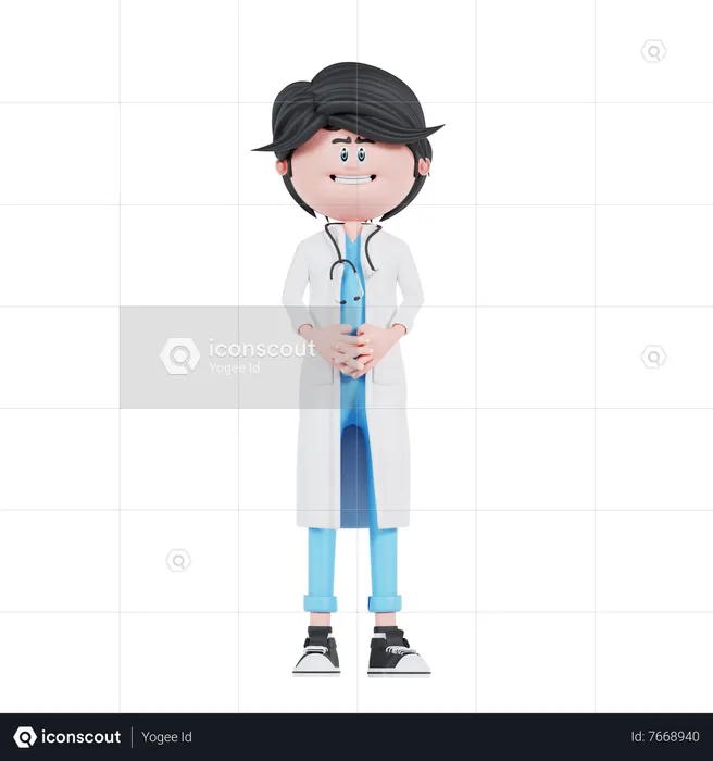 Docteur debout pose  3D Illustration