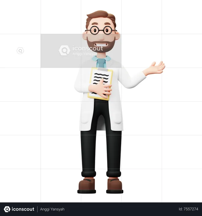 Médecin expliquant  3D Illustration