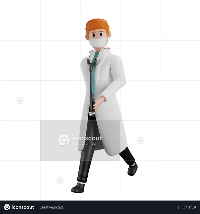 Doctor caminando  3D Illustration