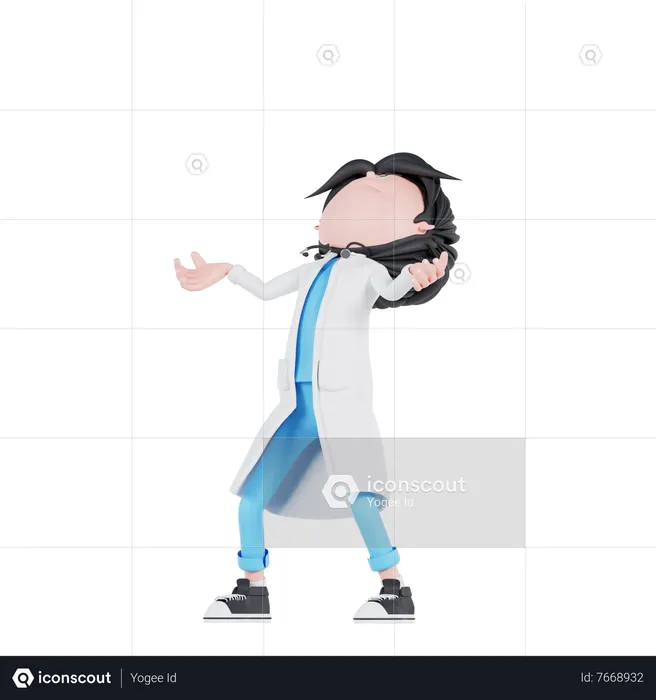 Doctor angry pose  3D Illustration