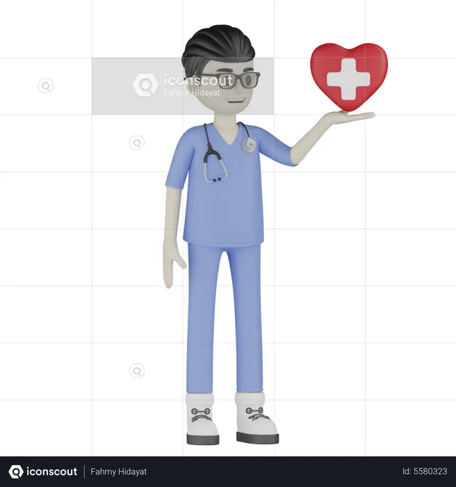 Doctor Caring  3D Illustration