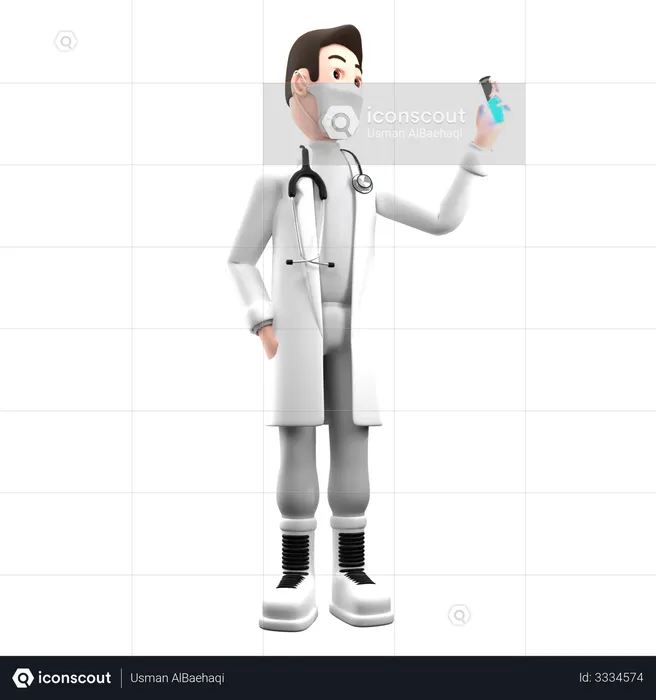 Doctor Check Blood  3D Illustration
