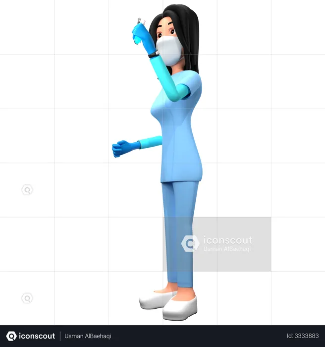 Doctor Check Blood Sample  3D Illustration