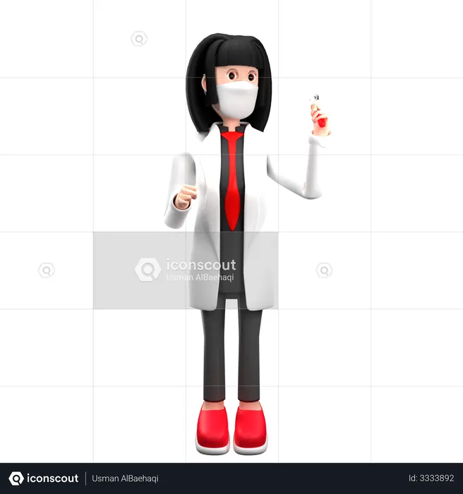 Doctor Checking Blood report  3D Icon