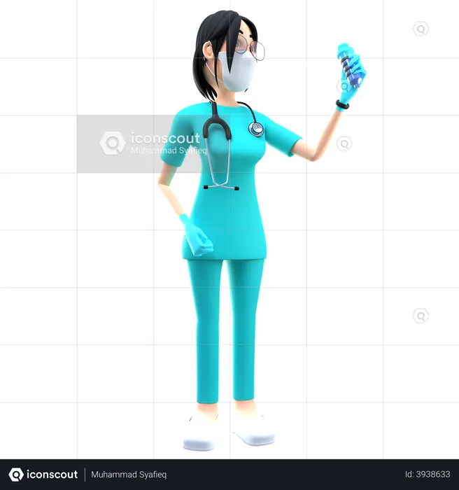 Doctor Checking Blood Report  3D Illustration