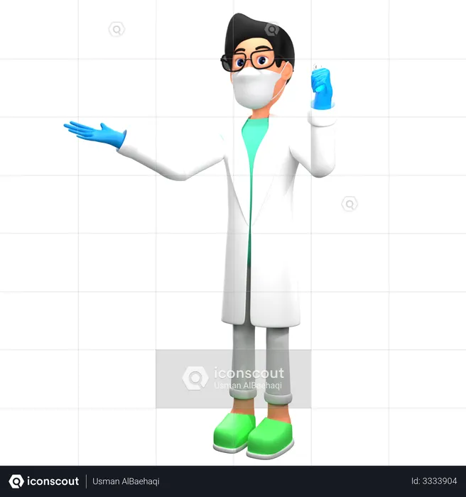 Doctor Checking Blood Sample  3D Illustration