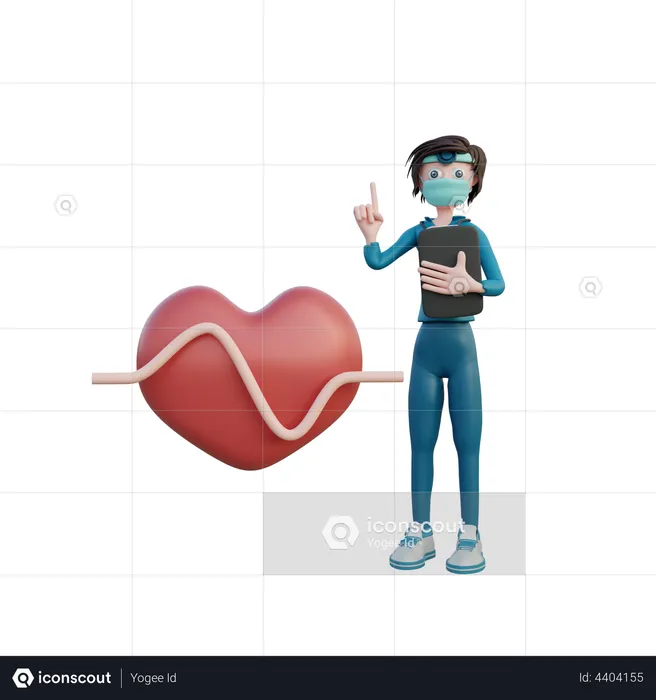 Doctor Checking Heart Disease  3D Illustration