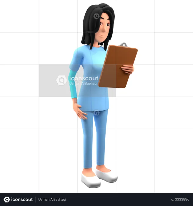 Doctor Checking Medical Report  3D Illustration