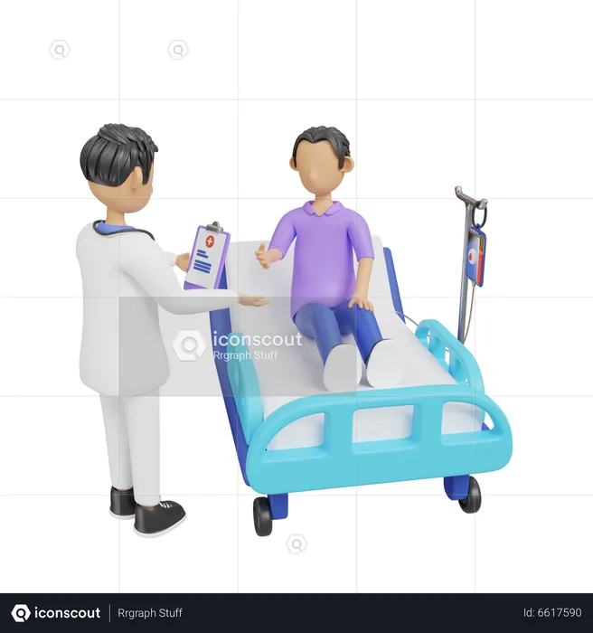 Doctor checking patient  3D Illustration