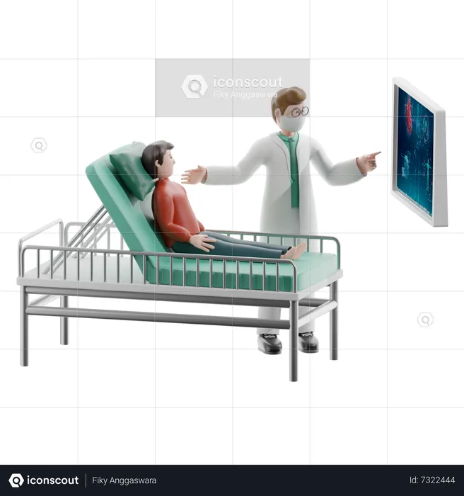 Doctor checking patient report  3D Illustration