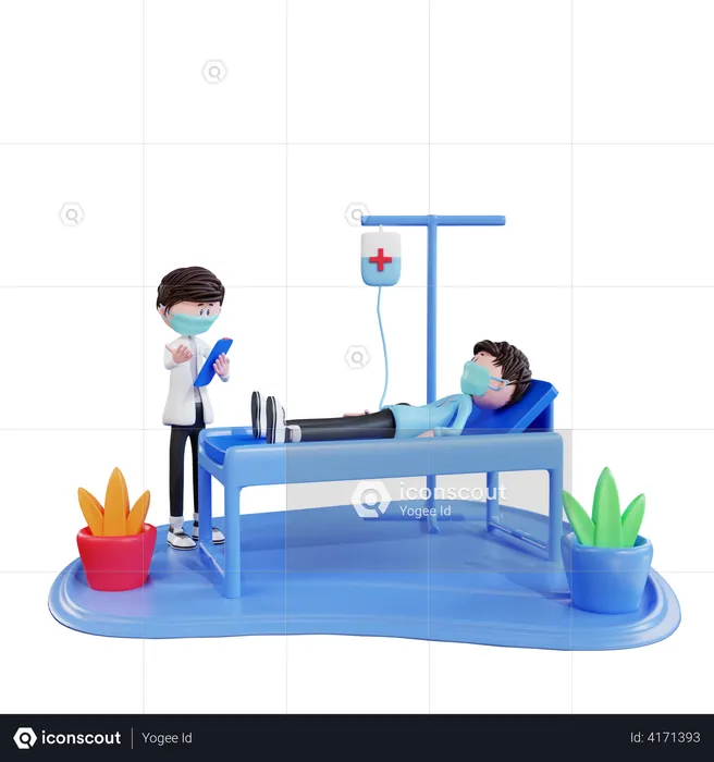 Doctor Checking Patient report  3D Illustration