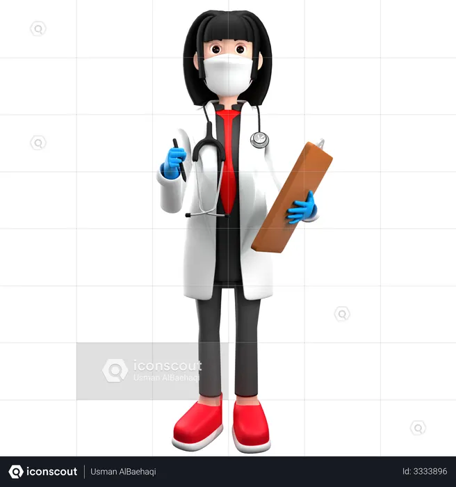 Doctor Checking Report  3D Illustration