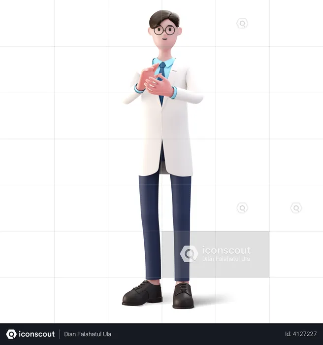 Doctor clapping  3D Illustration
