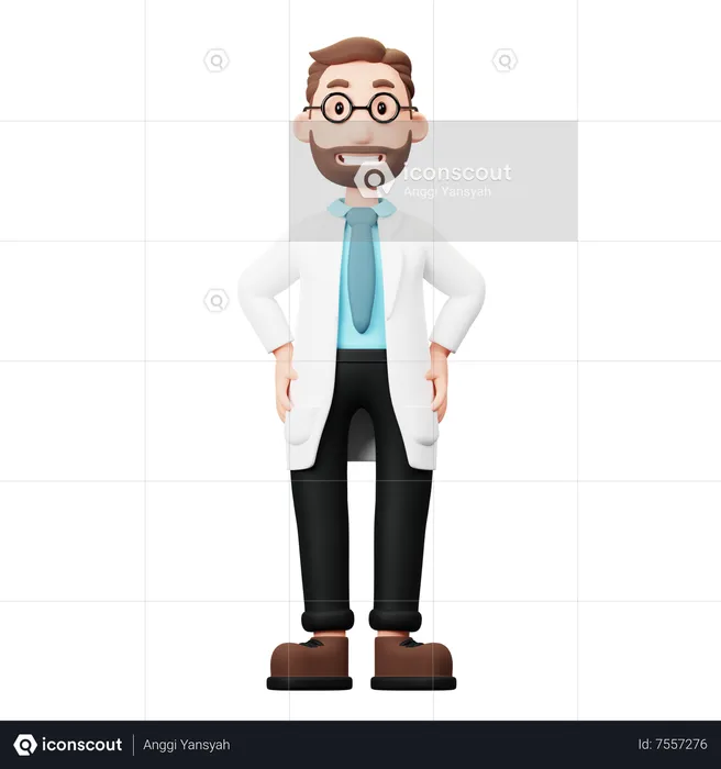 Doctor confiado  3D Illustration