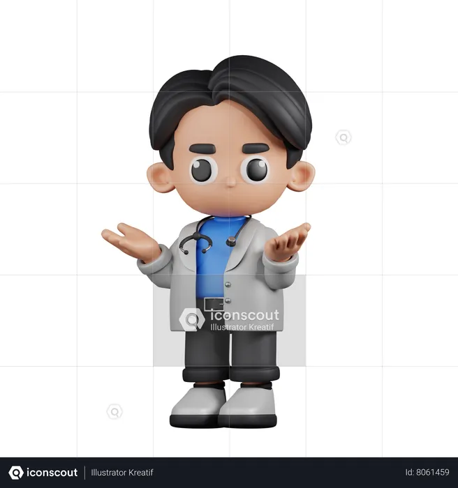 Doctor confundido  3D Illustration