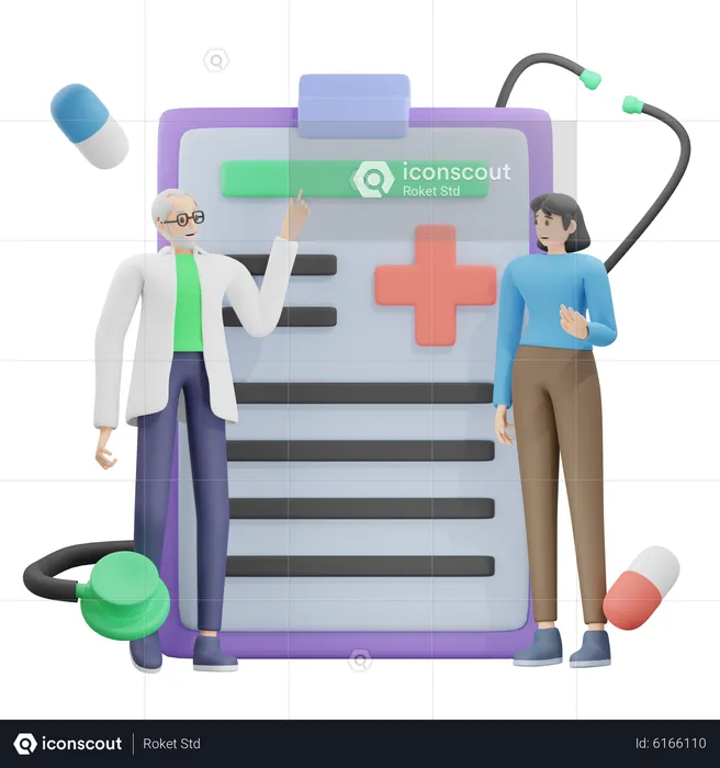 Doctor Consultation with Patient  3D Illustration
