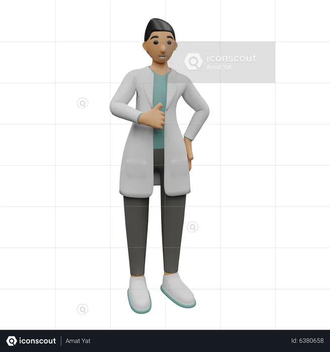 Doctor dando pose de pie  3D Icon